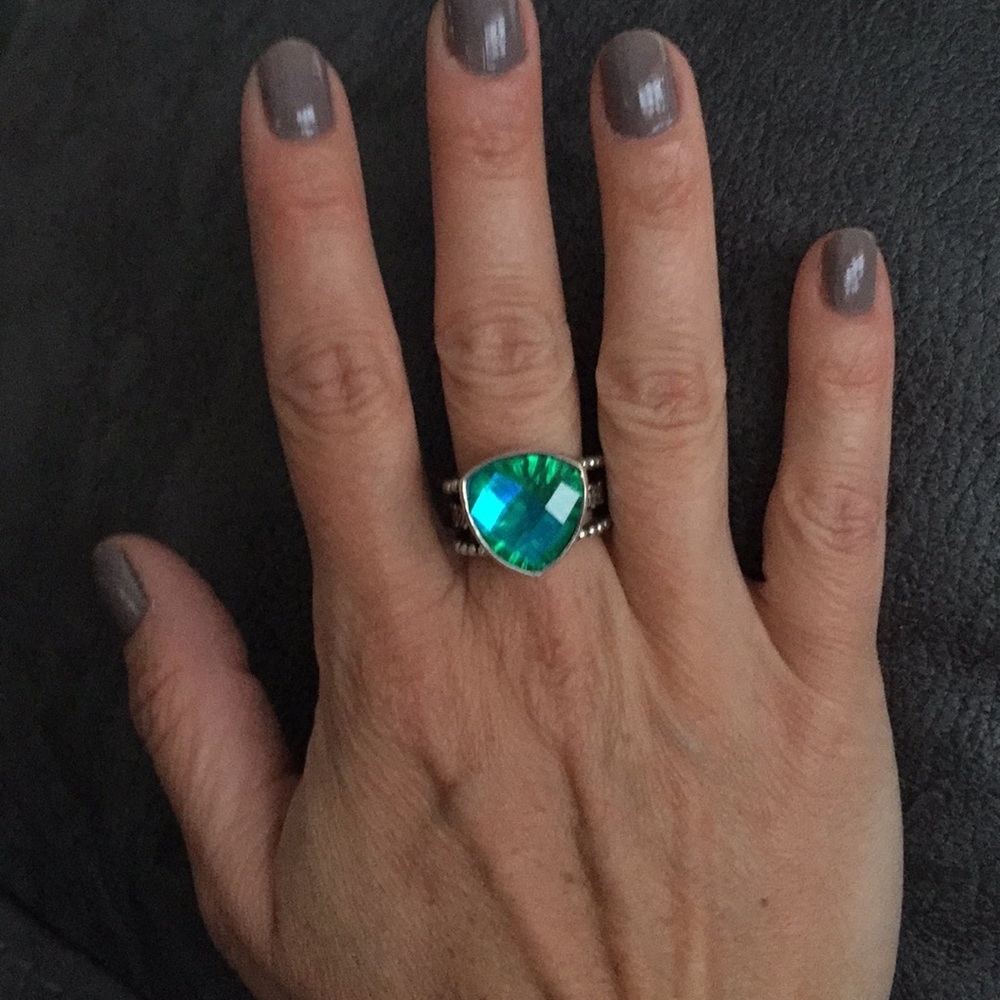 Sajen 925 silver Caribbean topaz ring